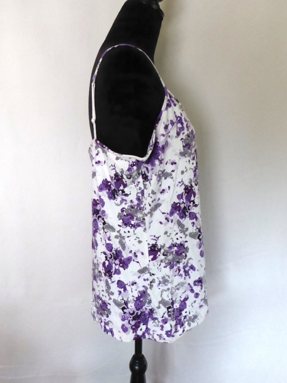 APT. 9 ESSENTIAL BRAND PURPLE FLORAL TANK TOP CAMI SHELF BRA STRETCH XL - Picture 3 of 9
